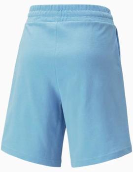 Short azul de tiro alto para mujer Classics de Puma