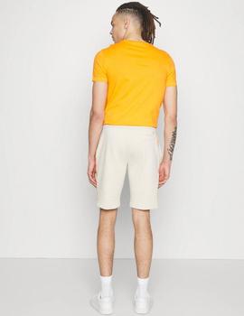 Bermuda de felpa beige con tape naranja de Calvin Klein