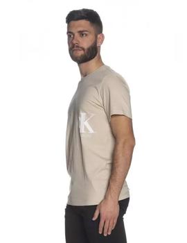 Camiseta beige con Spray logo de Calvin Klein