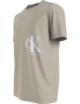 Camiseta beige con Spray logo de Calvin Klein