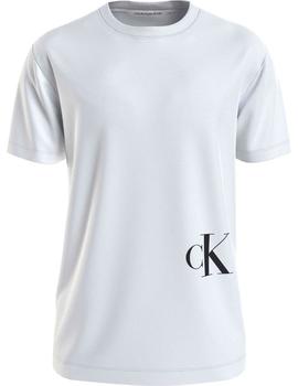 Camiseta blanca con monograma de Calvin Klein abajo