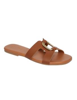 Sandalias de piel color cognac Kunai