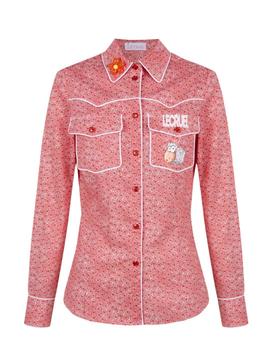 Camisa flores rojas y blancas Le Cruel