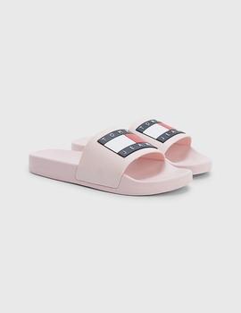 Chanclas rosas con logo en relieve essential de Tommy Jeans