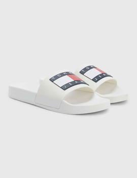 Chanclas blanca con logo en relieve essential de Tommy Jeans