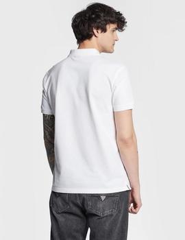 Polo blanco con logo en banda en pecho Calvin Klein
