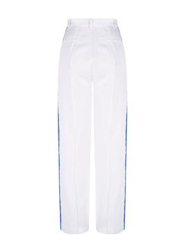 Pantalon blanco rayas azul de Le Cruel