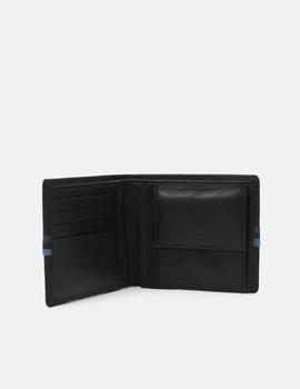 Cartera negra de piel con monedero de Jack Jones