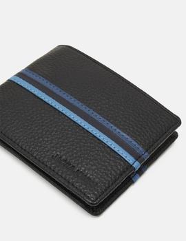 Cartera negra de piel con monedero de Jack Jones