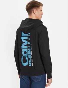 Sudadera negra de con capucha y logo en espalda Calvin Klein