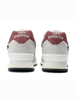 Zapatilla New Balance U574KBR gris/granate