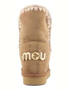 Bota Mou Inner Wedge Short big metal logo MARRON ROSACEO