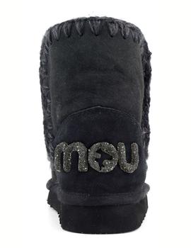 Bota Mou Eskimo 18 glitter logo color NEGRO