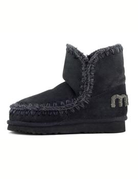 Bota Mou Eskimo 18 glitter logo color NEGRO