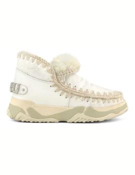 Botin Mou Eskimo trainer logo con pedreria color BLANCO