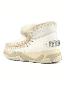 Botin Mou Eskimo trainer logo con pedreria color BLANCO