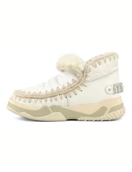 Botin Mou Eskimo trainer logo con pedreria color BLANCO