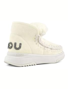 Botin Mou Eskimo jogger glitter logo color VAINILLA