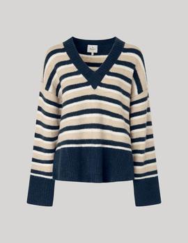 Jersey cuello de pico multicolor Debbie de PEPE JEANS