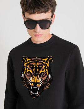 Sudadera negra con estampado de tigre regular fit A.MORATO