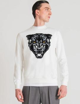 Sudadera blanca con estampado de tigre regular fit A.MORATO