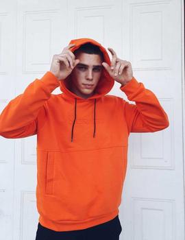 Sudadera naranja con capucha y logo en relieve A.MORATO