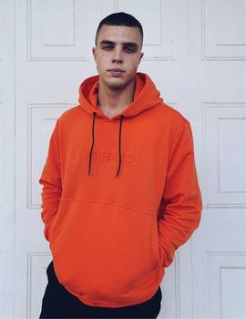 Sudadera naranja con capucha y logo en relieve A.MORATO