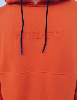 Sudadera naranja con capucha y logo en relieve A.MORATO