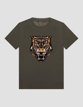 Camiseta verde regular fit con estampado de tigre A.MORATO