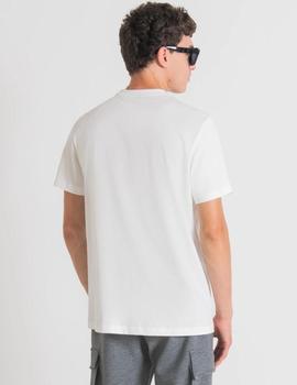 Camiseta blanca regular fit estampado cubo de A.MORATO