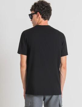 Camiseta negra con logo en relieve de ANTONY MORATO