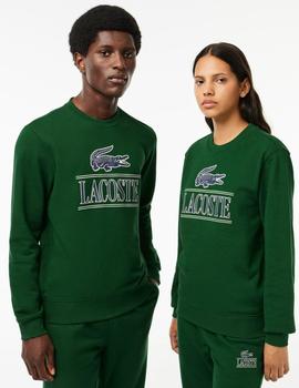 Sudadera verde de felpa de algodón con insignia de la marca