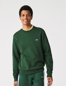 Sudadera verde de hombre Lacoste en algodón ecológico