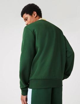 Sudadera verde de hombre Lacoste en algodón ecológico