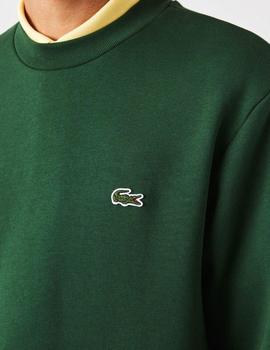 Sudadera verde de hombre Lacoste en algodón ecológico