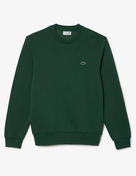 Sudadera verde de hombre Lacoste en algodón ecológico