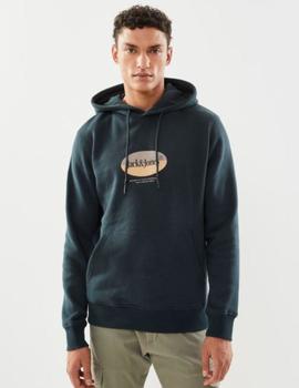 Sudadera verde con capucha y logo de Jack Jones