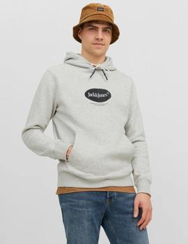 Sudadera gris con capucha y logo de Jack Jones