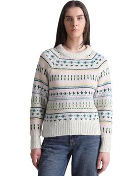 Jersey blanco estampado de cuello redondo de Only