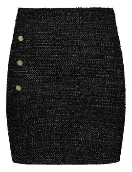 Falda negra con botones laterales ONLY
