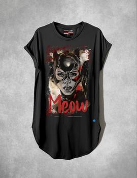 Camiseta negra MEOW de  LASAL