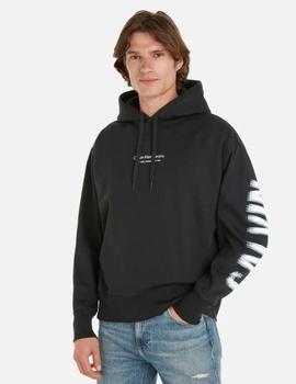 Sudadera negra con capucha ILLUSION de Calvin Klein