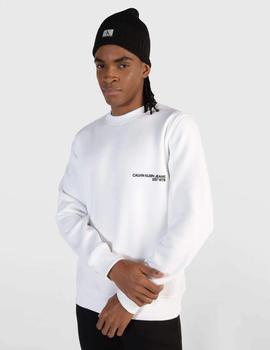 Sudadera blanca con logo SPRAY en espalda de Calvin Klein