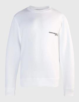 Sudadera blanca con logo SPRAY en espalda de Calvin Klein