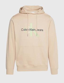 Sudadera color mostaza y logo monogram de Calvin Klein