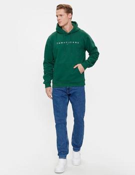Sudadera verde con capucha y logo Tommy Jeans