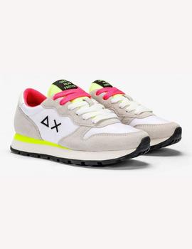 Zapatilla de chica SUN68 ALLY SOLID NYLON BLANCO/FLUOR