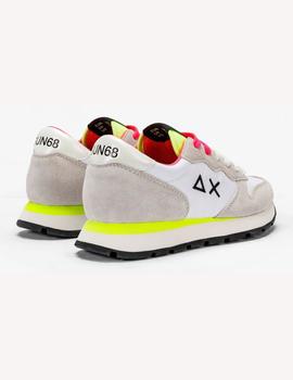 Zapatilla de chica SUN68 ALLY SOLID NYLON BLANCO/FLUOR