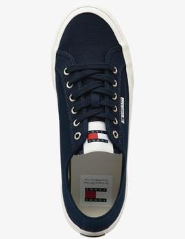 Zapatilla marino de lona Lace up de Tommy Jeans