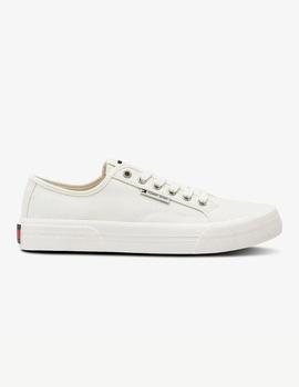 Zapatilla blanca de lona Lace up  de Tommy Jeans